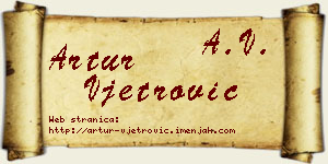 Artur Vjetrović vizit kartica